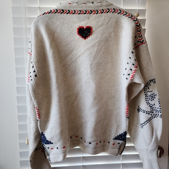 ZADIG & VOLTAIRE Amanda Embroidered Tied-neck Cashmere Jumper Sweater sz L - Picture 8 of 8